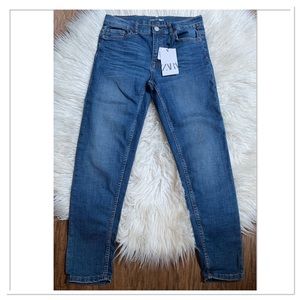 Zara Skinny Fit Comfy Blue Denim Jeans Size 13/14 New With Tags